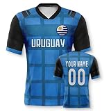 Uruguay Personalisiertes Weltmeisterschaft Fussball Trikot mit Ihrem Namen und Nummer für Herren Damen Kinder Casual Sport Fan T-Shirt Trikot Geschenk B