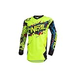 O'NEAL | Motocross-Trikot | Enduro Motorrad | Passform für Maximale Bewegungsfreiheit, Eingenähter Ellbogenschutz, Atmungsaktiv | Element Jersey Villain | Erwachsene | Neon-Gelb | Größe XXL