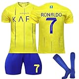 Fußball Trikot 23/24, Al NASSR Nr.7 Hause/Auswärts Fußball Trikot Shorts und Socken Anzug für Kinder/Erwachsener, Fussball Trikots Jungen H