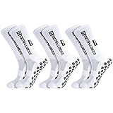 FANTESI 3 Paare Fußballsocken für Herren Damen, Sportsocken Fußball Anti Rutsch Grip Fußball Socken 39-46 Rutschfeste Sportsocken für Fussball Basketball L