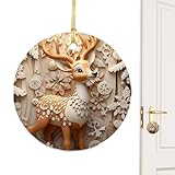 Bärenschmuck für den Weihnachtsbaum, süßer Bären-Weihnachtsschmuck | 2D-Schneemann-Ornamente für den Weihnachtsbaum,Doppelseitiger Druck, Schneemann, Pinguin, Elch-Anhäng