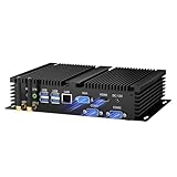Kinupute Industrie Mini PC, Lüfterloser Desktop Computer i7-1165G7 bis 4.7GHz, Windows 11 Pro, 16G DDR4, 512G NVME SSD, 2xCOM RS232, 4K HDMI/VGA, USB3.0, Gigabit Ethernet, WiFi6, BT5.2, Auto Power O