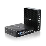 VENOEN lüfterlos Mini PC N100 Prozessor(up to 3.4GHz), Industrie PC N100 Fanless Design TDP 15W, WIN11 Pro Mini Desktop Computer, Wi-Fi, Dual HD + DP Triple Display, 2xRS232 COM, 16GB DDR4 512GB SSD