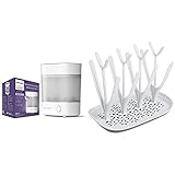 Philips Avent SCF291/00 Sterilisator für bis zu 6 Babyflaschen, Sauger und Zubehör, Vaporisator Baby mit modularem Design, weiß & SCF149/00 Trockenständer, weiß/b