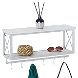 CARO-Möbel Wandgarderobe ARMANDO mit weißer Ablage Garderobenleiste Hängegarderobe weiß lackiert im Industrial Desig