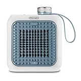 De'Longhi Capsule Desk Keramik-Heizlüfter HFX10B03.LB, leiser Mini-Schnellheizer, ausrichtbarem Gitter, Sicherheitsthermostat, ideal für den Schreibtisch und für unterwegs, 360 Watt, Hellb