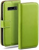 moex Book Case für Samsung Galaxy S10 Handyhülle mit Kartenfach, Hülle klappbar 360 Grad Schutzhülle, Klapphülle Flip Case Cover, PU Leder Handytasche Lederhülle, Grü
