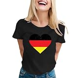 Deutschland Trikot 2024 Damen Fan Shirt Rundhals Kurzarm T-Shirt Sport Fussball Tshirt t-shirt fußball em 2024 Damen Sport Bekleidung Trikot em 2024 D