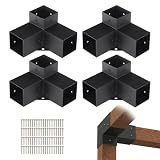 VEVOR 4er-Set Pfostenverbinder aus 2 mm dicken Stahlplatten Pfostenecke Pergola Eckverbinder Holzverbinder 90°-Stiefelstruktur Eckhalterung Holzbalken Pavillon Halterungs Set 220 x 220 x 152