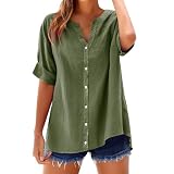 Leinenhemd mit Knopfleiste, einfarbig, kurzärmelig, atmungsaktiv, lässig, Sommermode, AG, XL