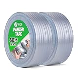 V1 TRADE Panzertape Silber 48mm x 50m - 2 x Panzerband extra stark wasserfest für innen und außen geeignet - Duct Tape mit einfacher Handhabung & rückstandsfrei entfernb