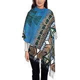 WOTDKG Southwest Indianer-Schal mit Quaste, weicher Quaste, leichter Schal, Siehe Abbildung, O
