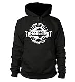shirtloge - Regensburg - Meine Heimat, Mein Verein - Fan Kapuzenpullover - Schwarz - Größe XXL