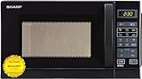 Sharp Freistehend, R642BKW 2-in-1 Mikrowelle mit Grill / 20 L / 800 W / 1000 W Quarzgrill / 8 Automatikprogramme / Timer / Kindersicherung / Energiesparmodus / Glasdrehteller (25,5 cm) / schw