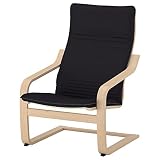 Ikea POÄNG Sessel, weiß gebeiztes Eichenfurnier/Knisa schw