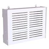 Aufbewahrungsbox für Router, zur Wandmontage, für Netzwerk-Set, obere Box und drahtlose Router, TV-Unterreihe, Steckdose, Okklusionsbox, kein Stanzen, Weiß, 42 x 11 x 31