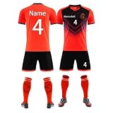 Benutzerdefiniert Trikot T-Shirt Shorts 2 Teiliges Set Jeder Name Nummer Team Logo - Fußballtrikot Kinder Männer Jungen Personalisierte Fußballtrik