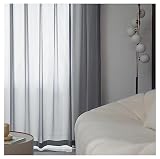 Homxi Gardinen Wohnzimmer Voile 2er Set 2 x 132W x 244H cm,Tüll Vorhang Kinderzimmer Grau Einfarbig Vorhang mit Gardinenhak