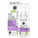 SANTE Naturkosmetik Sofort Glättende Augencreme Natürliches Hyaluron & Parakresse, Bio-Gesichts-Creme zur Minderung erster Fältchen, Anti-Aging-Wirkung, Glatte Haut mit Spilanthol, Vegan, 15