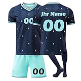 Generisch WM 2026 Fußball Trikot Personalisiert mit Eigenem Namen/Nummer für Herren/Kinder WM Fussball Set Inklusive Trikot, Shorts und Socken Football kostüm B