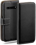 moex Book Case für Samsung Galaxy S10 5G Handyhülle mit Kartenfach, Hülle klappbar 360 Grad Schutzhülle, Klapphülle Flip Case Cover, PU Leder Handytasche Lederhülle, Schw