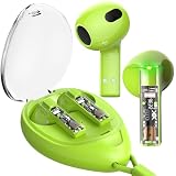 aigo Kabellose Ohrhörer, Bluetooth 5.4-Kopfhörer mit durchscheinender Ladehülle, Geräuschunterdrückung, wasserdichte In-Ear-Ohrhörer mit Mikrofon für iPhone, Android, Laptop, Sport, Grü