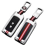Happyit Auto Zink-Legierung Schlüssel Fall Halter Compatible with Mitsubishi Lancer Outlander ASX Eclipse Cross Pajero Shogun 2/3 Tasten (Silber+Quadratische Schnalle+2B)