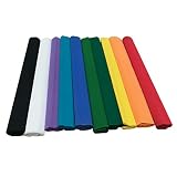 WOOOOZY Krepppapier 10er Set Bunt Gemischt | je 50x250 cm | WASSERFESTES Bastelpapier Schultüten Maibaum Dek