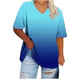 Sommerbluse Damen Oversize Tshirt Damen Kurzarm Blusenshirt Frauen Elegant T-Shirt Leicht Und Luftig Oberteile Casual Shirt Baumwolle Tunika Tops Teenager Mädchen Streetwear Sommer Sport Yoga B