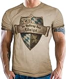 Trachten T-Shirt im Vintage Retro Used Look - Für echte Bayern Fans: Im Auftrag des König
