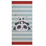 Cartoon Panda Mikrofaser Badetuch 150x75cm Rechteckiger Tier Strandtuch Rosa Blaue Streifen Sport Handtuch Schwimmen Tauchen Surfen Reisen Yoga Picknick Decke (Süß Panda)