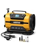 AstroAI Kompressor Auto 12V DC/230V AC Duale Stromquellen, 10,3 bar, Luftmatratzenaufpumpen Max. 350 L/min, Reifenaufpumpen Max. 25 L/min, Multifunktional für Fahrrad,Auto,Schlauchboote,L
