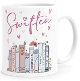 SpecialMe® Tasse Musik Fan Swiftea Geschenk personalisiert mit Namen Best of Album Geschenkidee Freundin Kollegin Familie weiß