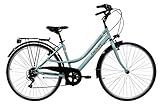 Denver Discovery Adventures Trekkingrad 28 Zoll Damen-VTC – 6 Gänge – Shimano TY21 + Vorbau verstellbar, 71 cm, wassergrü