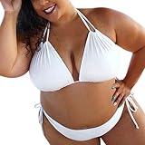 bademode damen große größe b mit shaping effekt und bügel metallic bikini b umstandsmode damen b große cups b mädchen 140 bikini oberteil damen push up umstandsbademode damen 3-Weiß 3XL 4.99