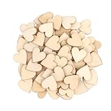 Giantree 100 Stück 2cm Holzherzen zum Beschriften Deko Herz DIY Handwerk Unbehandeltes Holz Unlackiert für Tischdeko Hochzeit Geburtstag W