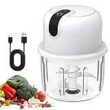 Zwiebel Zerkleinerer Elektrisch 350ml, USB Zwiebelschneider Elektrisch Klein Zerkleinerer Elektrisch Knoblauch Zerkleinerer Küche Zwiebelschneider Onion Cutter für Fleisch,Zwiebeln,Knob