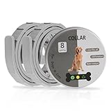 2er Pack Antiparasitenhalsband für Hunde und Katzen - Floh- und Zeckenhalsband, 8 Monate Schutz, Verstellbar 62 cm, 100% Natürlich und Wasserdicht (Grau)