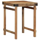 vidaXL Rustikaler Esstisch aus massivem Holz für 4 Personen | Innenbereich Naturholz Finish Höhe 76 cm Maße 55 x 60 cm Glatte Oberfläche einfache Pflege Perfekter Tisch für Küche oder E