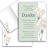 Klasse 10 Dankeskarten Trauer mit Text und Umschlag Klappkarten Beileidskarten Kondolenzkarten Kondolenzkarten Dankeschön Beerdigungskondolenzkarte Stilvolle weiße zarte Blume mit Tex