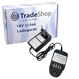 Trade-Shop 18V Li-Ion Akku Ladegerät kompatibel mit Bosch PSB 18 Li-2 Ergonomic, PML 18 Li, PSM 18 Li, ALB 18 Li, Art 23-18 Li, AHS 48 Li, AHS 52 L