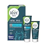 Veet Men Intim-Haarentfernungs-Set - Enthaarungscreme für den Intimbereich, für Männer - 100 ml Tube & 50 ml Pflegeb