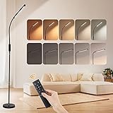 Stehlampe Wohnzimmer Stehlampe Dimmbar,25 Modi LED Stehlampe Wohnzimmer Dimmbar,1000 Lumen Leselampe Stehlampe LED Stehlampe Schwarz,Fernbedienung/Timer Floor Lamp,Stehleuchte Wohnzimmer S