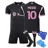 Fussball Trikot Kinder Set, Nr.10 Heim/Auswärts Fußball Trikot, Schnell Trocknendes Atmungsaktives Fußballtrikot Erwachsene mit Fußball T-Shirt, Shorts, Stutzen, Schienbeinschoner und F