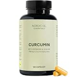 Kurkuma Kapseln | Hochdosiert mit 700 mg Curcumin je Tagesdosis aus Kurkuma Pulver Extrakt | 120 vegane Curcuma Kapseln | Mit Piperin & Ingwer | Nordic O