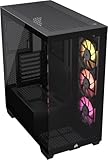 CORSAIR iCUE LINK 3500X RGB Mid-Tower ATX PC-Gehäuse - Gehärtetes Panorama-Glas - Umgekehrte Verbindung Motherboard-Kompatibel -3x CORSAIR iCUE LINK RX120 RGB-Lüfter Im Lieferumfang Enthalten -Schw
