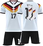 MRRTIME 2026 Fussball Trikot Kinder und Erwachsene Fußball Trikots, Heim Auswärts Fussball Trikot, Fussballtrikot Jungen Herren Football T-shirt, Short und Socken Set (G-17, 28,150-160CM)