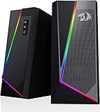 Redragon GS520 Anvil RGB Desktop-Lautsprecher, 2.0-Kanal-PC-Stereo-Lautsprecher mit 6 farbigen LED-Modi, verbessertem Bass und leicht zugänglicher Lautstärkeregelung, mit USB-Anschluss und 3,5mm-Kab