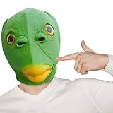 YUPDFGB Grüne Fischkopf Maske PVC Vollkopf Realistische Masken Monster Kopfbedeckung lustige Dekoration für Halloween, Weihnachten, Ostern, Karneval, Kostümpartys, Unisex