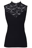 Nina von C. Fine Cotton Blazershirt mit Spitze Top Shirt 46 Schw